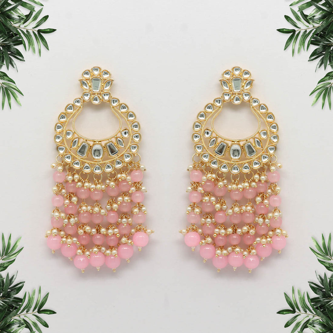 Pink Fringe Earrings
