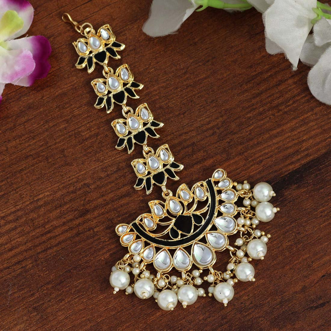 Black Kundan Tikka